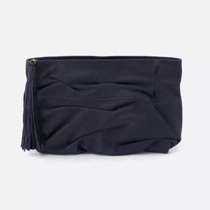 HOBO Brave - Clutch Purse in Navy Ruched Leather